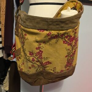 Lucky Brand Yellow and Red Floral Shoulder Bag